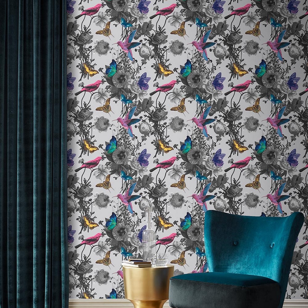 Jardin Floral Wallpaper 106430 by Graham & Brown in Grey